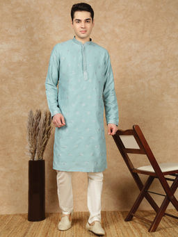 Sanwara - Lavish Sea Green Silk Blend Sequins Work Kurta with Pant