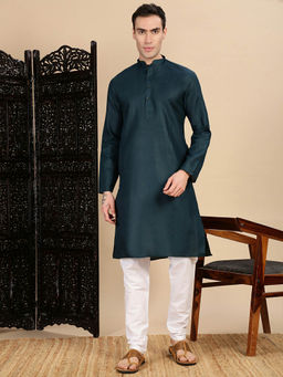 Sanwara - Men Denim Blue Kurta with Pant
