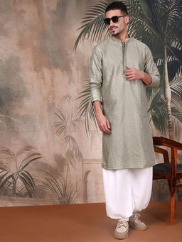 Sanwara - Shimmering Green Sequin Kurta with Patiala
