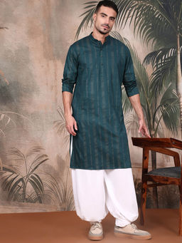 Sanwara - Offers An Elegant Firozi Men Teal Kurta with Patiala