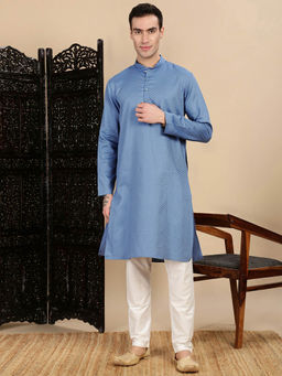 Sanwara - Showcases Artisan Blue Kurta with Pant