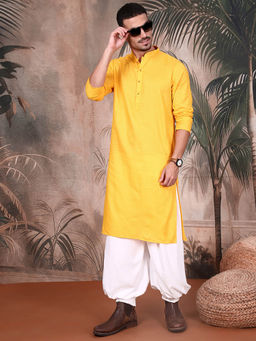 Sanwara - Mustard Cotton Kurta with Patiala