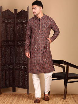 Sanwara - Printed Brown Kurta with Pant