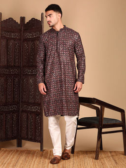 Sanwara - Men's Rust Kurta with Pant