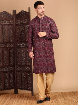 Sanwara - Men Rust Kurta with Pant