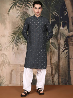 Sanwara - Men Classic Teal Blue Kurta with Pant
