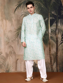 Sanwara - Men Green Cotton Kurta with Pant