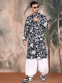 Sanwara - Premium Deep Blue Chikankari Kurta with Patiala