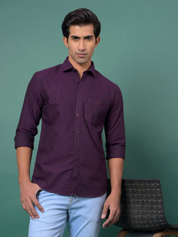 CRIMSOUNE CLUB - Men's Wine Solid Shirt