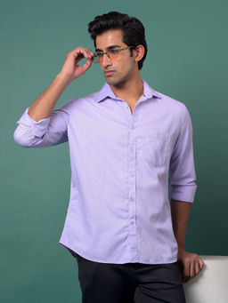 CRIMSOUNE CLUB - Men's Purple Cotton Shirt