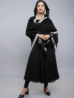 URZUV - Midnight Black Tilla Stole