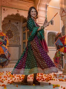 Aurelia - Multi-Color Printed Maxi Dress and Dupatta (Set of 2)