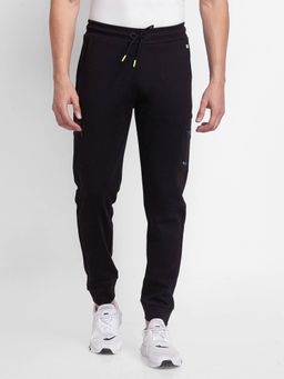 Spykar - Black Cotton Slim Fit Trackpants for Men