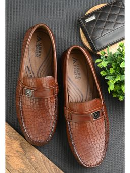 Alberto Torresi - Genuine Leather Textured Impact Technolog Slip On Loafers