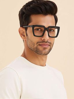 Lenskart STUDIO - Unisex Zero Power Blue Cut & Antiglare Black Frame Full Rim Computer Glasses