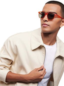 Lenskart Hustlr - Unisex Polarization & 100% UV Protected Green Lens Full Rim Sunglasses