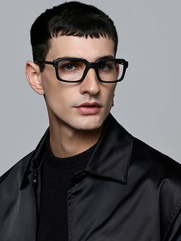 Lenskart STUDIO - Unisex Zero Power Blue Cut & Antiglare Black Frame Full Rim Computer Glasses