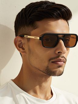 Vincent Chase - Unisex Polarization & 100% UV Protected Brown Lens Full Rim Sunglasses
