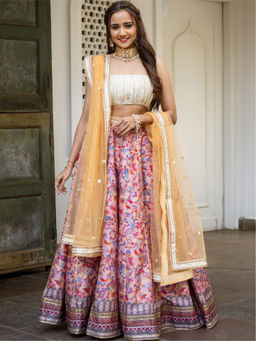Lavanya The Label - Printed Gota Lehenga Choli (Set of 3)