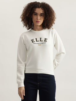 ELLE - White Printed Sweatshirt