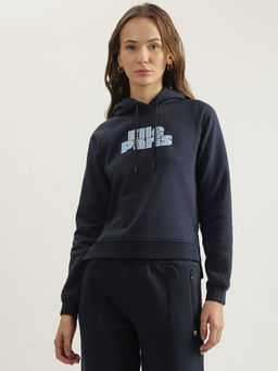 ELLE - Navy Blue Printed Hoodie