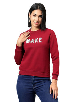 Cantabil - Maroon Printed Sweatshirt