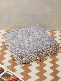 Fabindia - Purple Jamuni Cotton Printed Floor Cushion