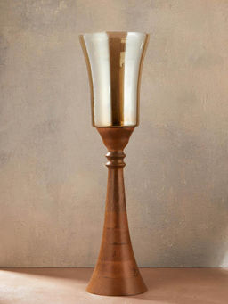 Fabindia - Yellow Abha Wooden Candle Holder