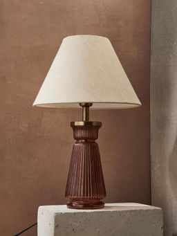 Fabindia - Yellow Hamza Glass Table Lamp Without Shade