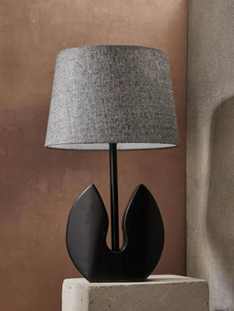 Fabindia - Black Zareen Wooden Table Lamp with Shade