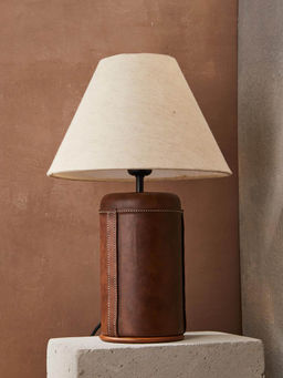 Fabindia - Brown Bodh Metal Table Lamp Without Shade