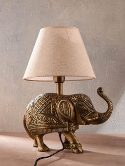 Fabindia - Brass Vanaj Metal Table Lamp Without Shade
