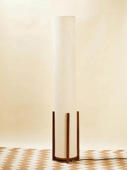 Fabindia - Beige Amrit Fabric Floor Lamp Without Shade