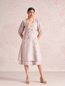 Kaveri - Mauve Blush Vines Elora Dress