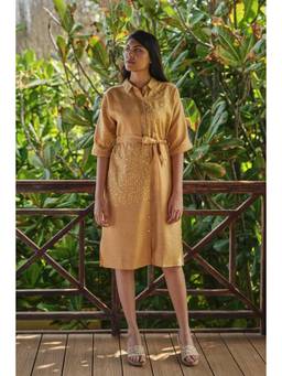 Kaveri - Mustard Shimmer Strings Kyra Dress