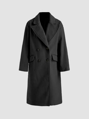 Buy Cider Collar Solid Pocket Button Coat (XS) Online