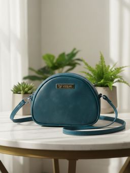 VISMIINTREND - Solid Teal Crossbody Sling Bag