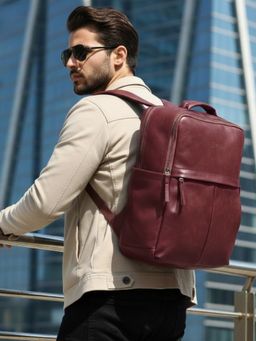 VISMIINTREND - Unisex Stylish Laptop Travel Backpack for Professional Business Use - Wine