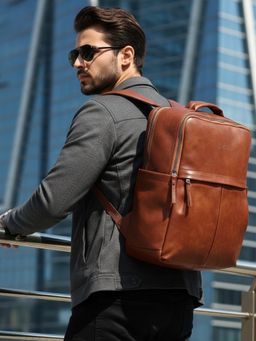 VISMIINTREND - Unisex Stylish Laptop Travel Backpack for Professional Business Use - Tan