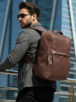 VISMIINTREND - Unisex Stylish Laptop Travel Backpack for Professional Business Use - Brown