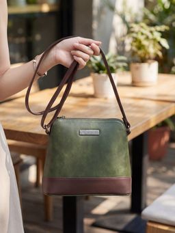 VISMIINTREND - Women Green Pu Shoulder Bag