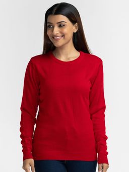 Globus - Red Solid Pullover Sweater