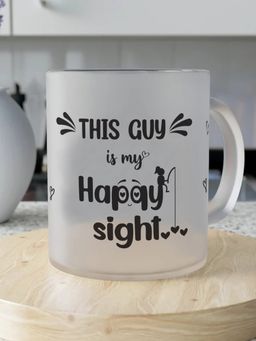Indigifts - His Girl Is My Happy Sight Printed White Frost Mug Valentine Gift