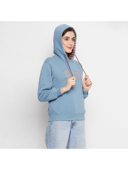 Madame - Women Typography Carlin Blue Hoodie