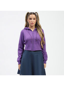 Madame - Women Solid Grape Purple Hoodie