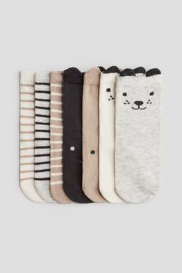 H&M - Boys And Girls White 7-Pack Socks