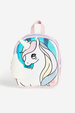 H&M - Girls Pink Iridescent Backpack With Applique