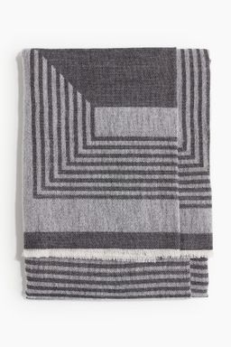 H&M - Women Grey Jacquard-Weave Scarf