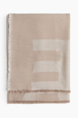 H&M - Women Beige Jacquard-Weave Scarf