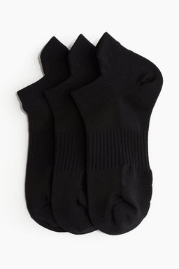 H&M - Women Black 3-Pack Sports Socks With Drymove